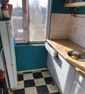 keuken schoonmaak in process